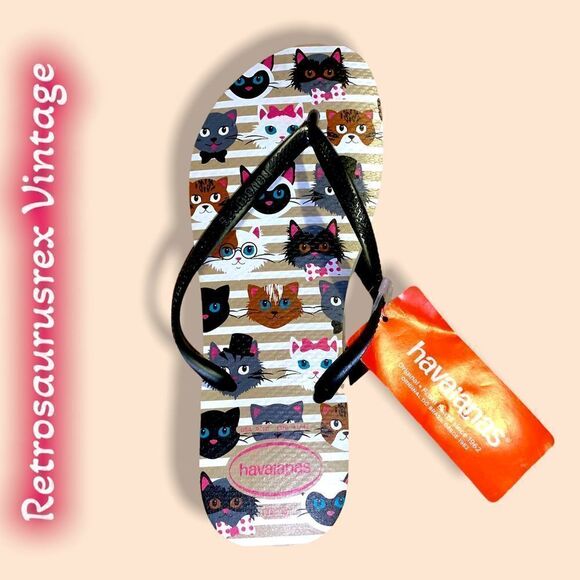 havaianas Cat Slim Pets Sandal Sand Grey Size 9 / 10 - Picture 3 of 5